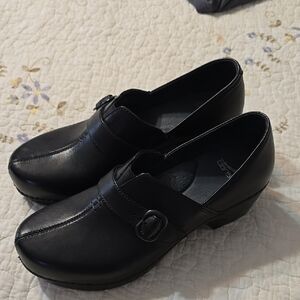 Dansko Black Leather Mules Clogs US 9 To 9.5  European 40 New No Tag Womens
